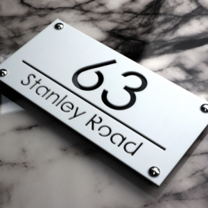 Custom House Number with Backing Board